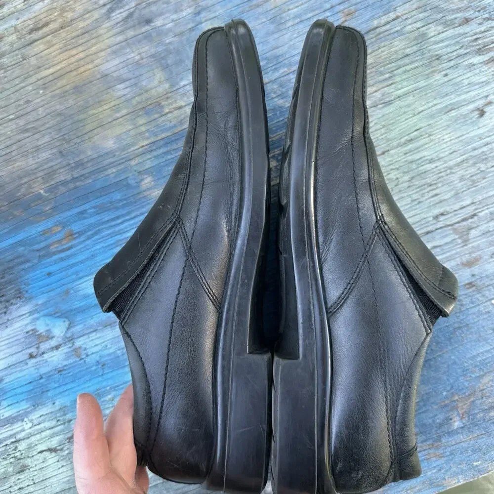 HUSH PUPPIES RAINMAKER WATERPROOF DRESS COMFORT BLACK LEATHER SHOES 8 W Wide 30